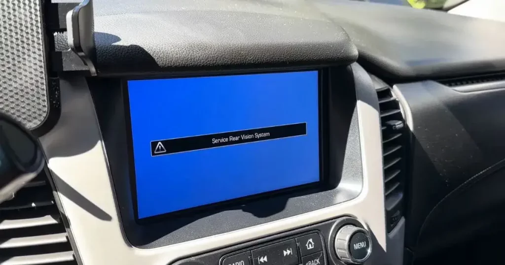 service rear vision system message - blue screen